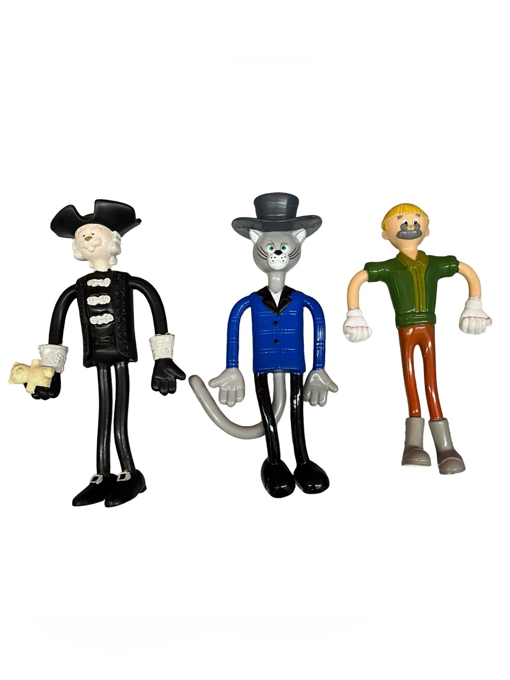 VTG Pinocchio Toys Bendable Geppetto Cat Cricket Lot 3x Miramax Roberto Benigni